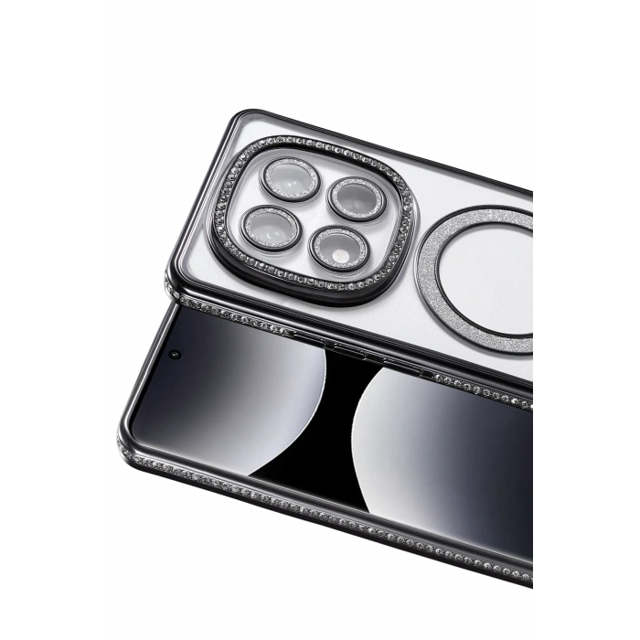 HarmonyAura Xiaomi Redmi Note 14 Pro 4G Joke Simli Magneticsafe Kılıf - Siyah