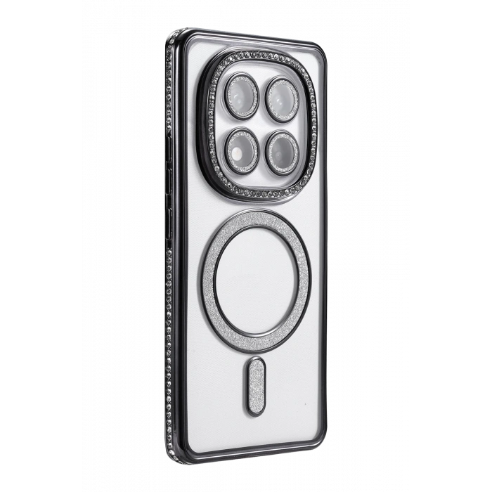 HarmonyAura Xiaomi Redmi Note 14 Pro 4G Joke Simli Magneticsafe Kılıf - Siyah