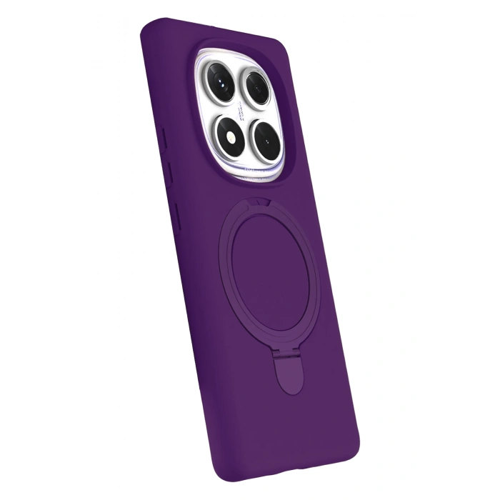 HarmonyAura Xiaomi Redmi Note 14 Pro 4G Regal Magsafe Standlı Kapak - Derin Mor