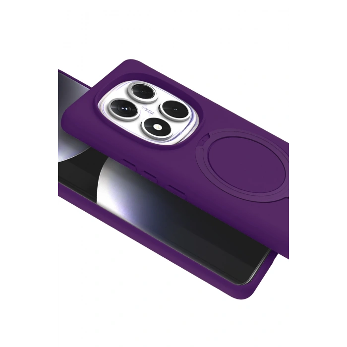 HarmonyAura Xiaomi Redmi Note 14 Pro 4G Regal Magsafe Standlı Kapak - Derin Mor