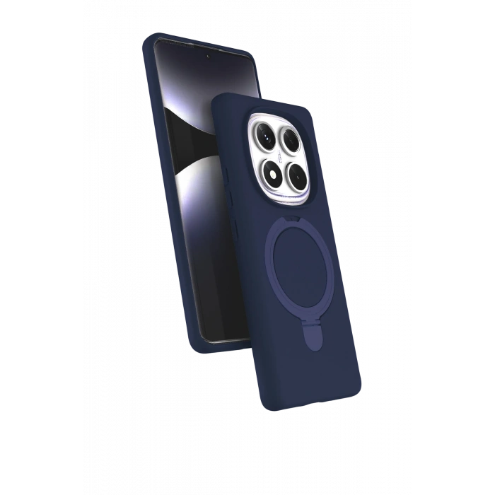 HarmonyAura Xiaomi Redmi Note 14 Pro 4G Regal Magsafe Standlı Kapak - Lacivert