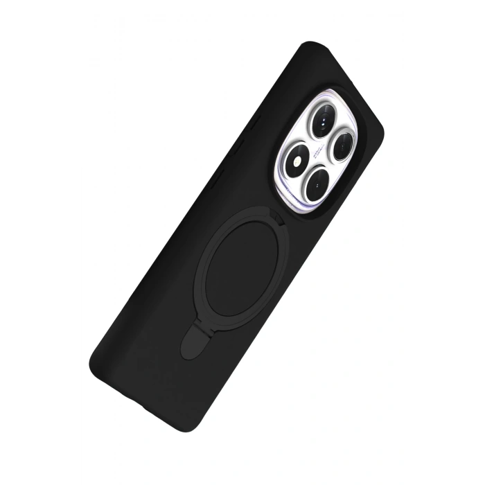 HarmonyAura Xiaomi Redmi Note 14 Pro 4G Regal Magsafe Standlı Kapak - Siyah