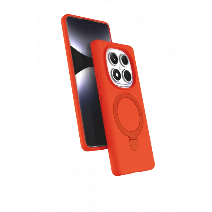 HarmonyAura Xiaomi Redmi Note 14 Pro 4G Regal Magsafe Standlı Kapak - Turuncu