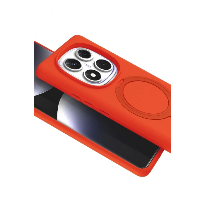 HarmonyAura Xiaomi Redmi Note 14 Pro 4G Regal Magsafe Standlı Kapak - Turuncu