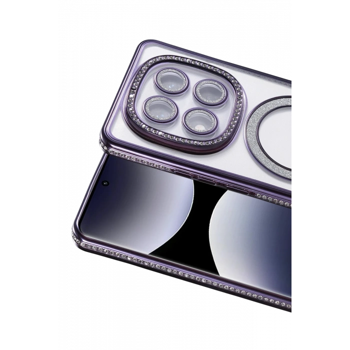 HarmonyAura Xiaomi Redmi Note 14 Pro 5G Joke Simli Magneticsafe Kılıf - Derin Mor