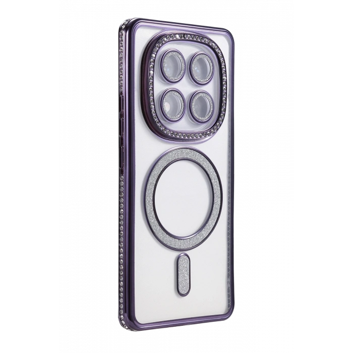 HarmonyAura Xiaomi Redmi Note 14 Pro 5G Joke Simli Magneticsafe Kılıf - Derin Mor