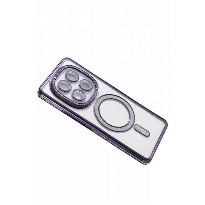 HarmonyAura Xiaomi Redmi Note 14 Pro 5G Joke Simli Magneticsafe Kılıf - Derin Mor