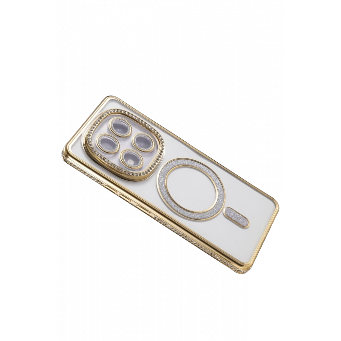 HarmonyAura Xiaomi Redmi Note 14 Pro 5G Joke Simli Magneticsafe Kılıf - Gold