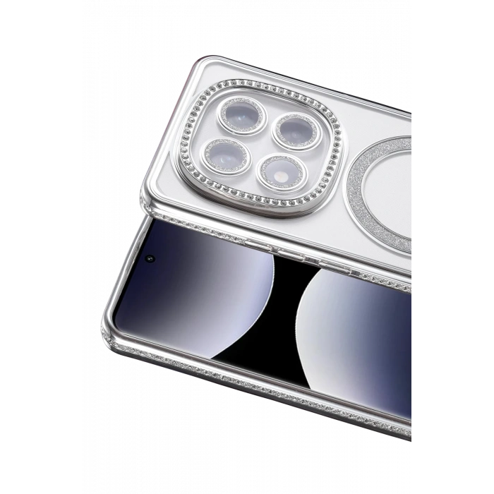 HarmonyAura Xiaomi Redmi Note 14 Pro 5G Joke Simli Magneticsafe Kılıf - Gümüş