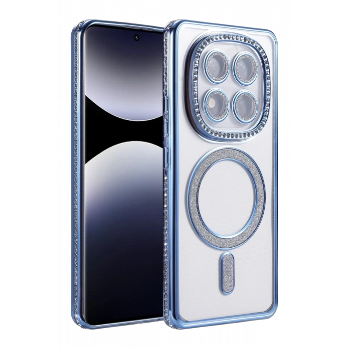 HarmonyAura Xiaomi Redmi Note 14 Pro 5G Joke Simli Magneticsafe Kılıf - Mavi