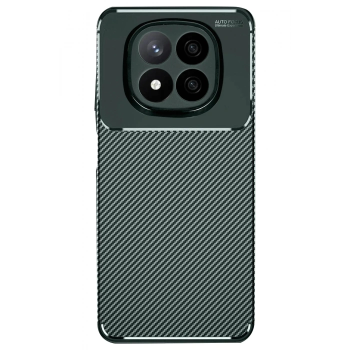 HarmonyAura  Xiaomi Redmi Note 14 Pro 5g Kılıf Auto Focus Karbon Kapak - Koyu Yeşil