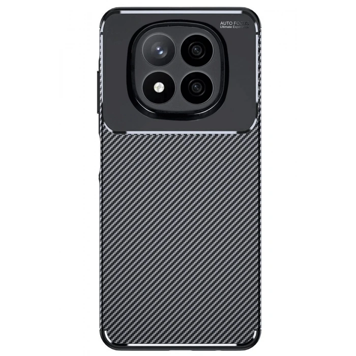 HarmonyAura  Xiaomi Redmi Note 14 Pro 5g Kılıf Auto Focus Karbon Kapak - Siyah
