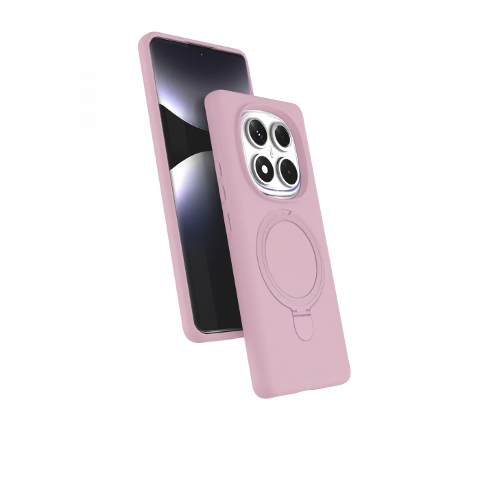 HarmonyAura Xiaomi Redmi Note 14 Pro 5G Regal Magsafe Standlı Kapak - Açık Pembe