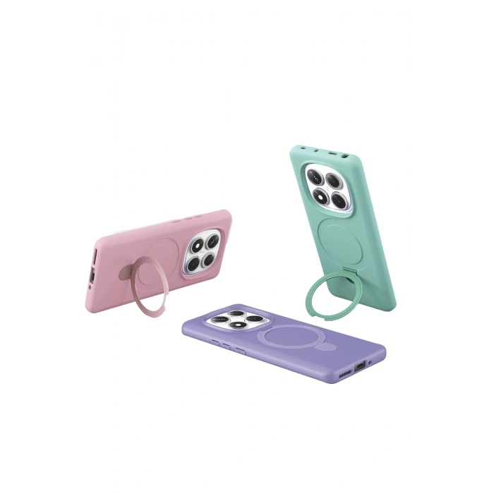 HarmonyAura Xiaomi Redmi Note 14 Pro 5G Regal Magsafe Standlı Kapak - Derin Mor