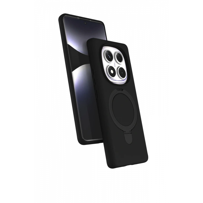 HarmonyAura Xiaomi Redmi Note 14 Pro 5G Regal Magsafe Standlı Kapak - Siyah