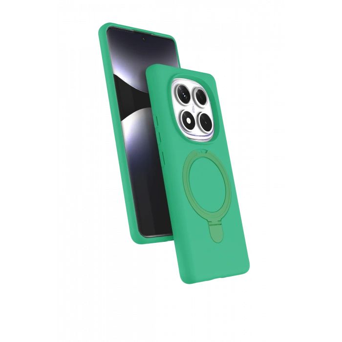 HarmonyAura Xiaomi Redmi Note 14 Pro 5G Regal Magsafe Standlı Kapak - Yeşil