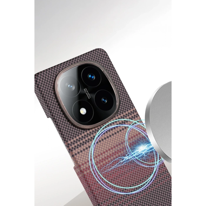 HarmonyAura Xiaomi Redmi Note 14 Pro 5G Vega Magsafe Kapak - Kırmızı