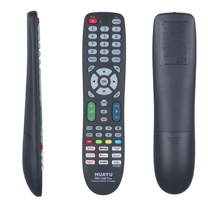 Huayu RM-L1688 Plus (V-1014S+) Netflix-Youtube-Prime Video-Google Play Tuşlu Universal Lcd Led Tv Kumandası
