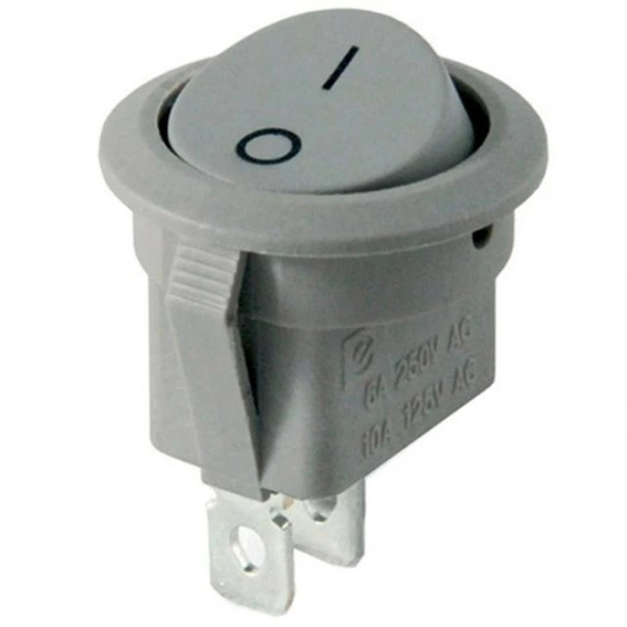 IC-133B Gri 2 Pinli Işıksız Yuvarlak Açma-Kapama Anahtarı