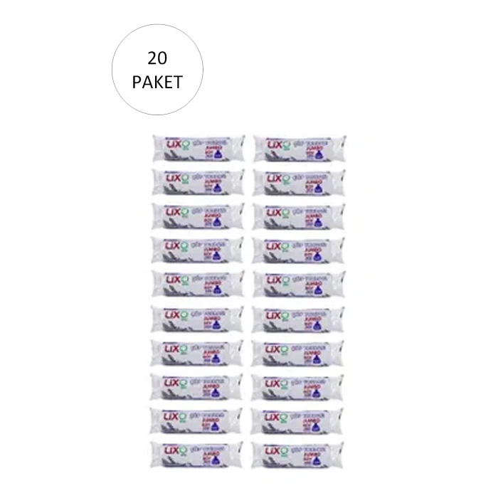 J-650 Jumbo Boy Çöp Torbası 80 X 110 Cm 10 Lu Rulo X 20 Paket = 200 Adet (siyah)
