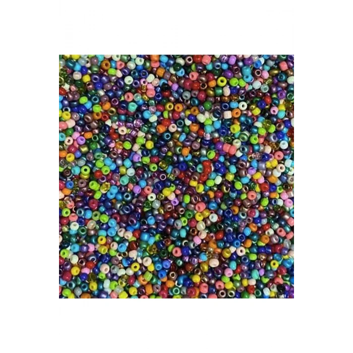 Karışık Renk 4 Mm Yaklaşık 220 Adet/20 Gram Cam Boncuk Oya Yazma Bileklik Ve Kolye