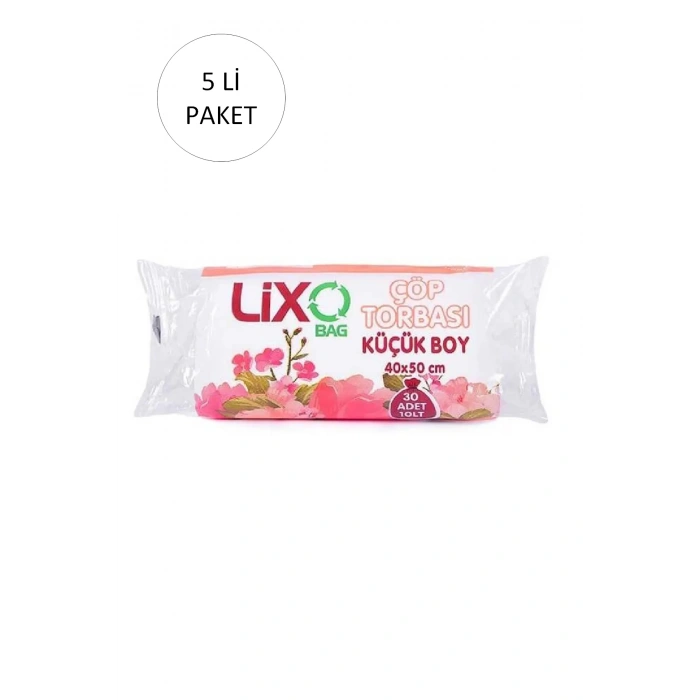 Küçük Boy Çöp Torbası 40 X 50 Cm 30 Lu Rulo X 5 Paket = 150 Adet (şeffaf)