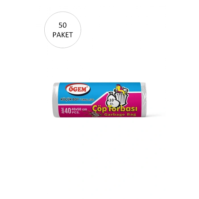 Küçük Boy Çöp Torbası 40 X 50 Cm 40 Lı Rulo X 50 Paket = 2.000 Adet (şeffaf)
