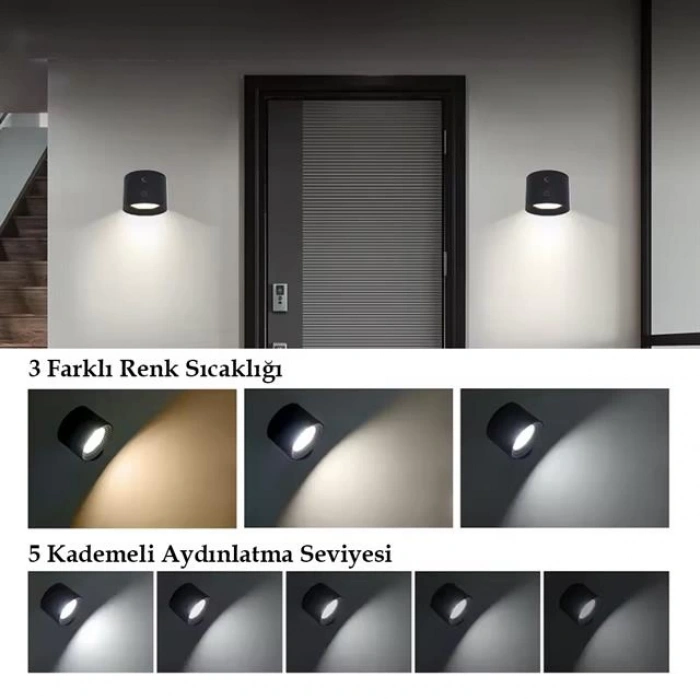 Ledx AL-SK-BD80A Çift Yönlü Kumandalı Duvar Aplik Çalışma Lambası 3000K-4000K-6500K