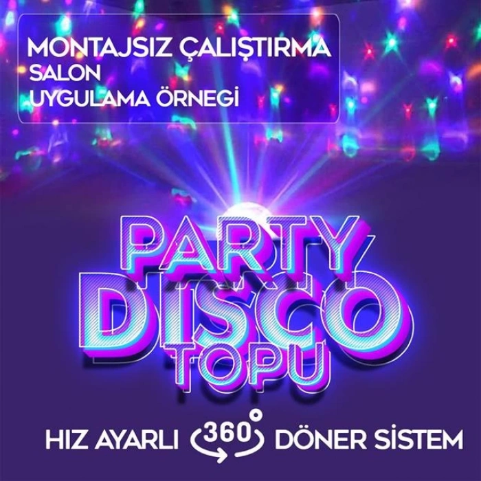 Ledx GM-0803B Sihirli Led Dönen Disko Topu Hoparlör Kablosuz USB/Mp3/Bluetooth Kumandalı 360 Derece