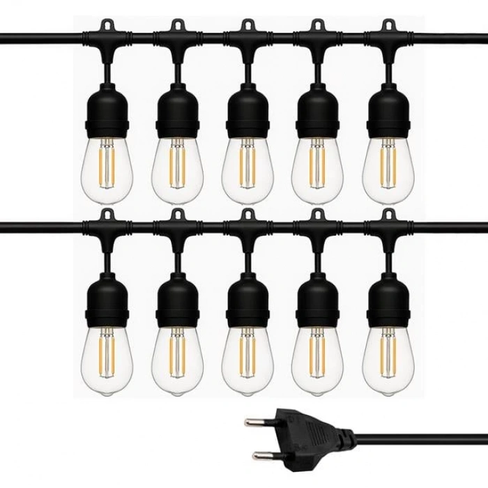 Ledx KB00002 10lu E27 Duy Sıralı 10 Metre Lamba Kablosu (10 Adet Duy İçerir)