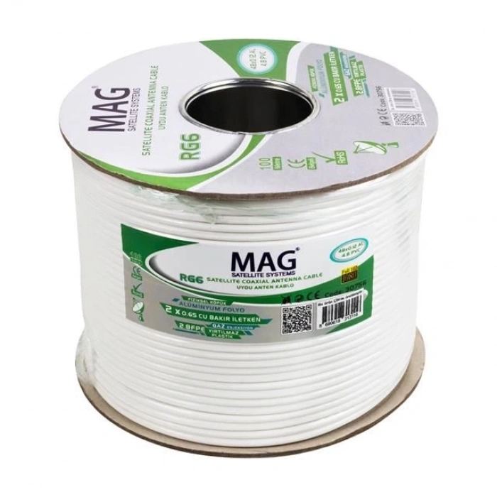 Mag RG59 Fa Mini Dual Bitişik Kablo 100 Metre