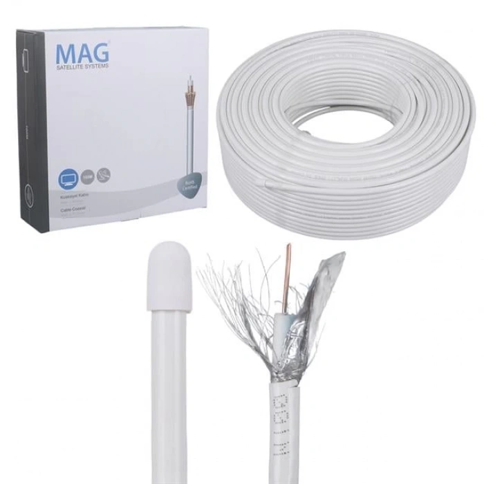Mag RG6-U4 Plus Trishield Anten Kablosu 100 Metre