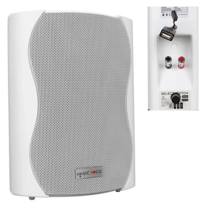 MagicVoice F-LHY5S 5.25 (13.5 CM) Hat Trafolu Duvar Tipi Sütun Hoparlör (20W RMS / 180W Peak - MP3 USB Uyumlu) - Beyaz