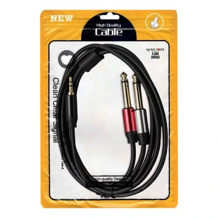 Magicvoice LD360 3.5 Mm Aux Stereo Erkek - 2x 6.3 Mm Mono Erkek 1.5 Metre Kablo