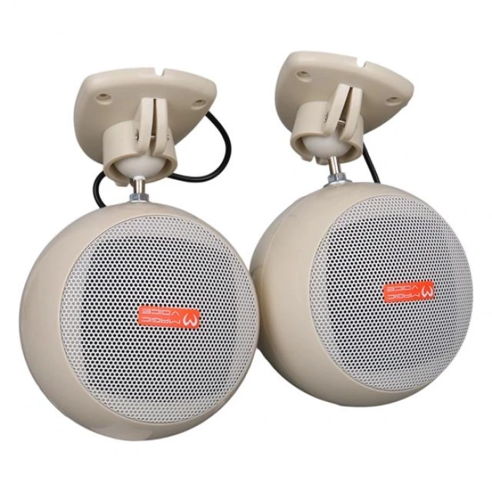 MagicVoice MV-12 7.5 CM 20 Watt Komütatörlü Hat Trafolu Krem Beyazı Sütun Sarkık Hoparlör (2li Takım)