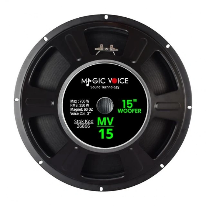 Magicvoice MV-15 Maks. 700 Watt / Rms 350 Watt 15” Siyah 38 Cm Woofer Yedek Hoparlör