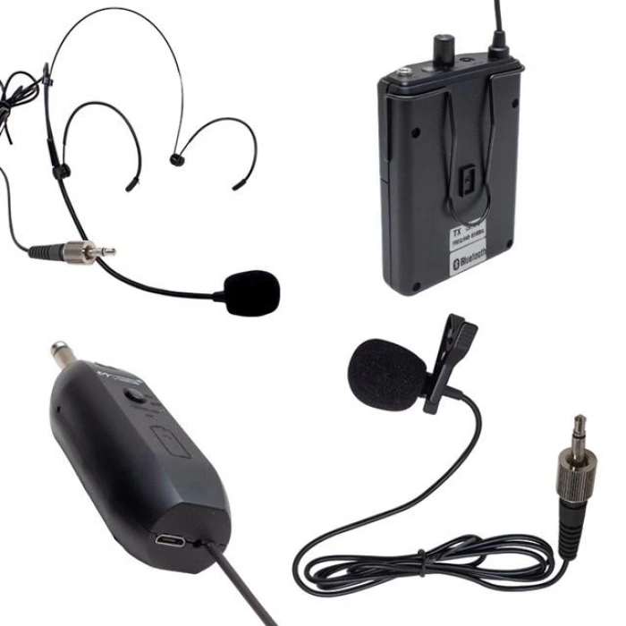 Magicvoice Mv-19601 UHF Kablosuz Enstrüman Uyumlu Bluetooth Jak Girişli İkili Mikrofon Set