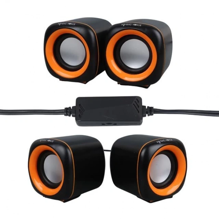 MagicVoice MV-24837 2x3 Watt Aux Multimedia Mini USB Speaker - Hoparlör