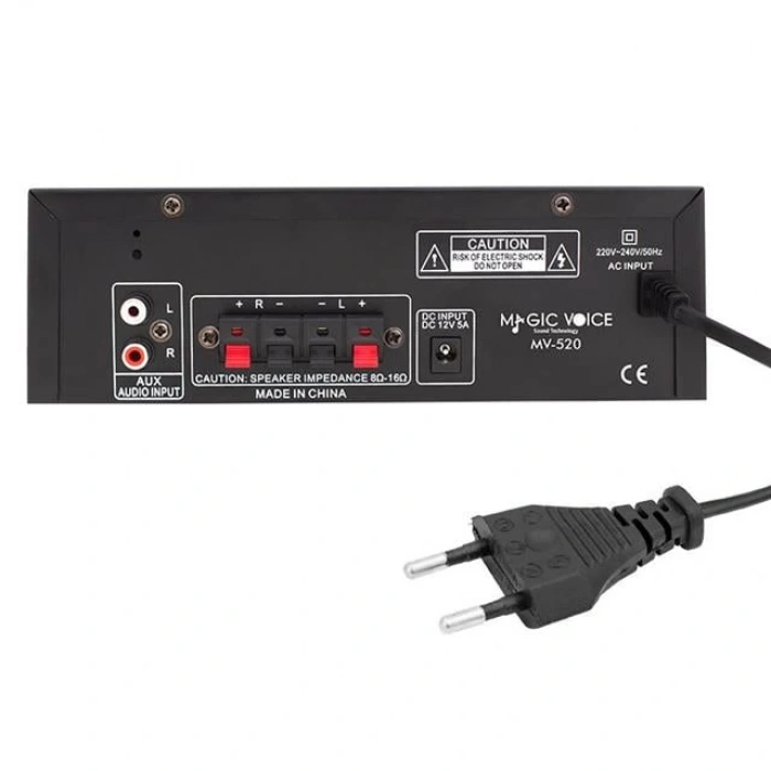 MagicVoice MV-520 30Watt USB/SD/UK Bluetooth 2 Giriş 220/12V Trafosuz Ses Mixer