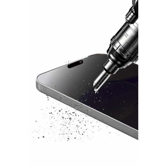 Newface Apple iPhone 14 Pro Max Bilvis 5in1 5D Magic Hayalet Cam Ekran Koruyucu - Siyah