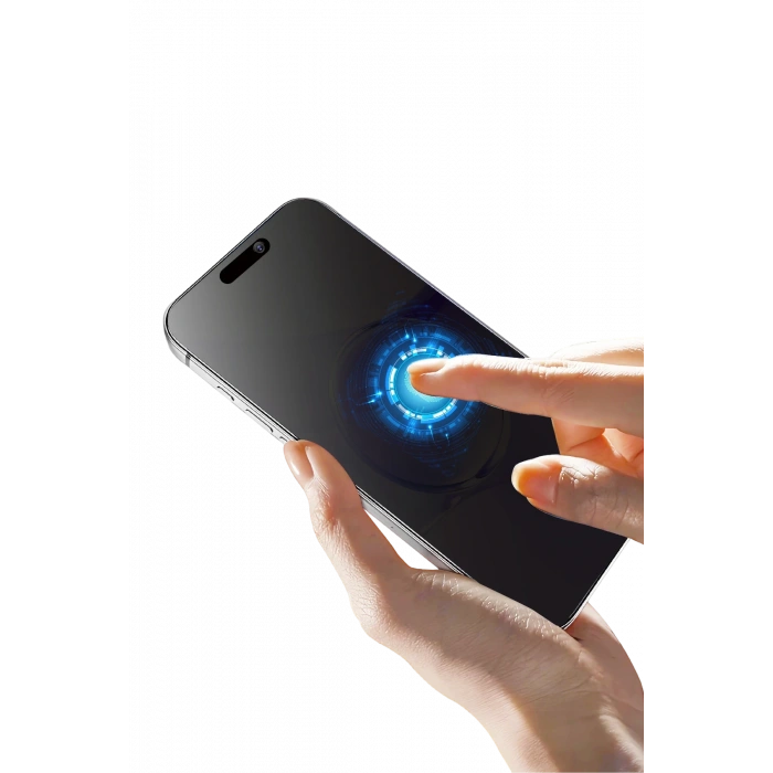 Newface Apple iPhone 15 Pro Max Bilvis 5in1 5D Magic Hayalet Cam Ekran Koruyucu - Siyah