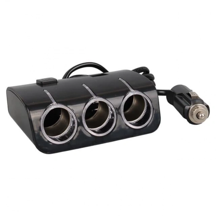 Olesson 1506 12-24V Çift USB Girişli 120W 80 CM Kablolu 3LÜ Araç Çakmak Çoklayıcı