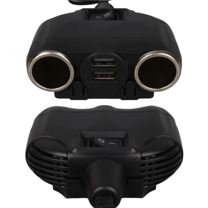 Olesson 1630 12-24V Çift USB Girişli 120W 80cm Kablolu 2LI Araç Çakmak Çoklayıcı