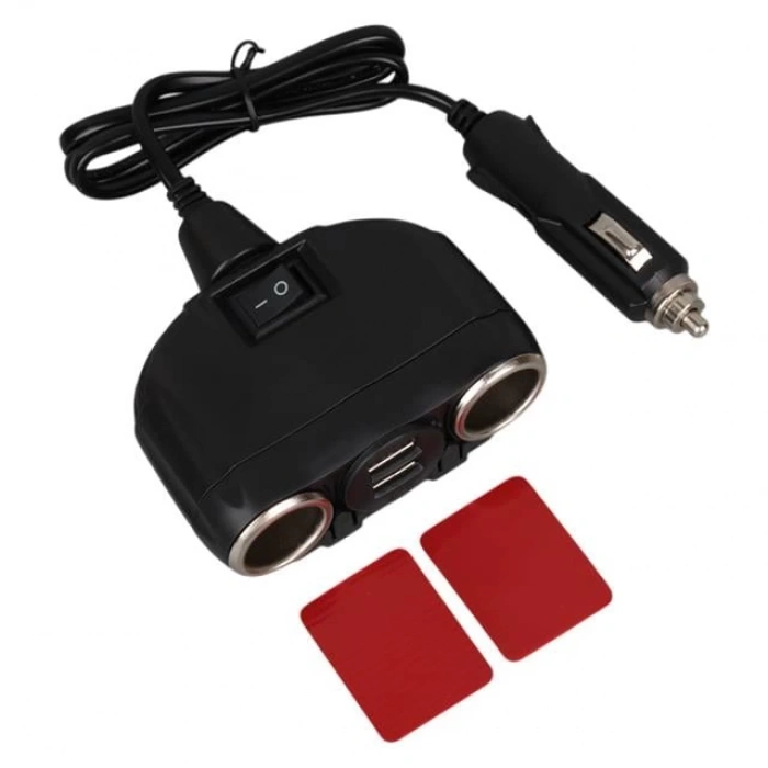Olesson 1630 12-24V Çift USB Girişli 120W 80cm Kablolu 2LI Araç Çakmak Çoklayıcı