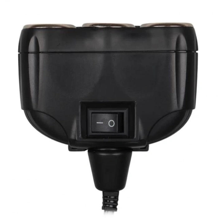 Olesson 1634 12-24V Tek USB Girişli 120W 80cm Kablolu Dijital Voltaj Ekranlı 3lü Araç Çakmak Çoklayıcı