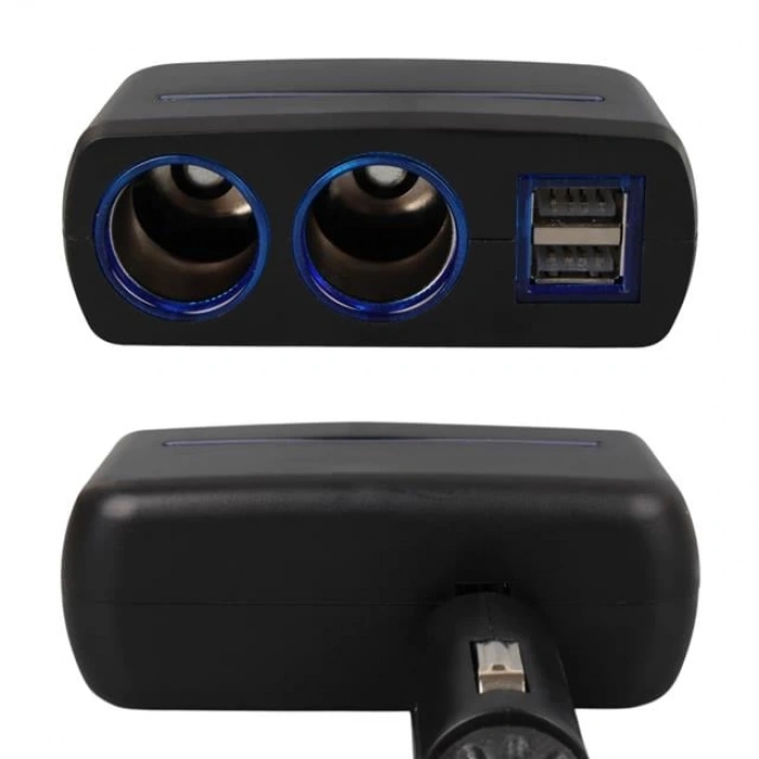 Olesson 1637 12-24V Çift USB Girişli 120W 2li Araç Çakmak Çoklayıcı