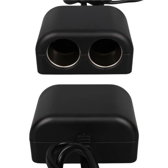 Olesson 1641 12-24V Tek USB Girişli 120W 80cm Kablolu Dijital Voltaj Ekranlı 2li Araç Çakmak Çoklayıcı