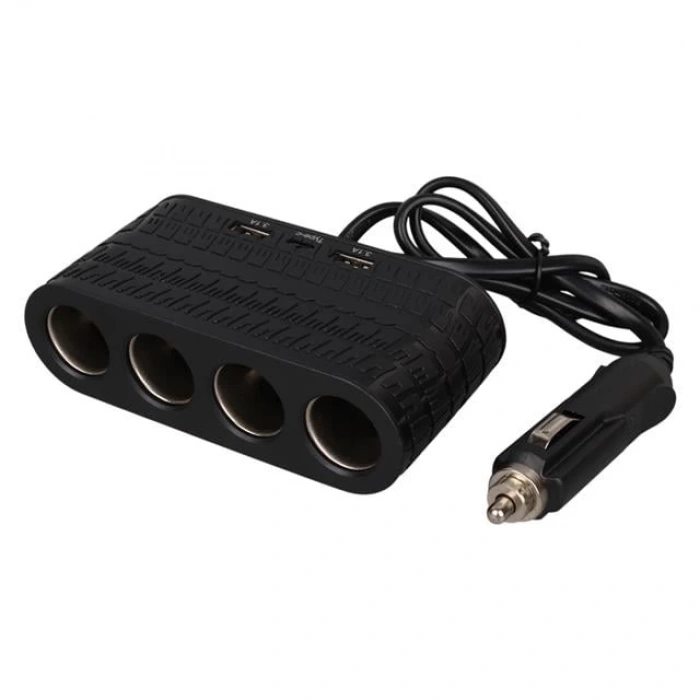 Olesson 1654 12-24V Çift USB - TYPE-C 120W 80cm Kablolu 4LÜ Araç Çakmak Çoklayıcı