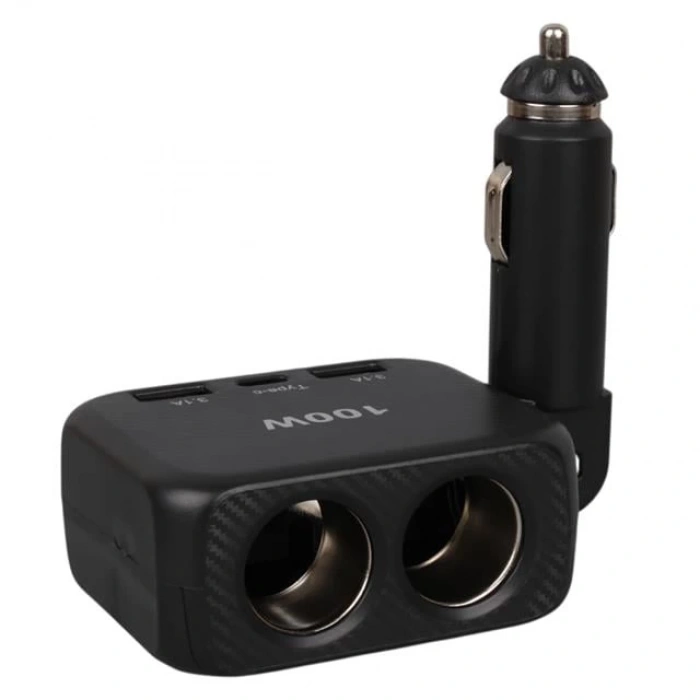Olesson 1655 12-24V TYPE-C + Çift USB-A Girişli 100W 2li Araç Çakmak Çoklayıcı
