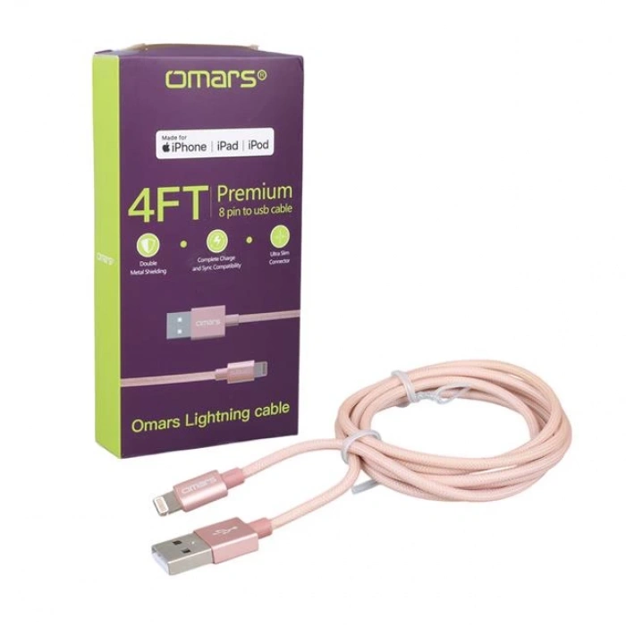 Omars OMLT040RGLPB 5 Volt 2.4 Amper USB To Lightning Şarj Kablosu